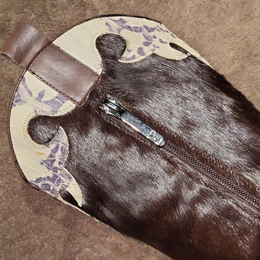 Donald J Pliner 'Angela' Cowboy Western Cowhide Leather Boots / Sz 10 / Expresso - Picture 9 of 17